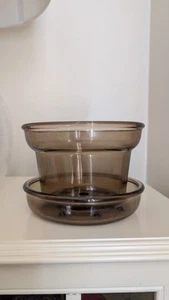 Vintage Corning Ware Flower Pot With Saucer 6” Translucent PH-7-P Made In USA - Bild 1 von 7
