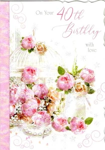 AGED 40 'ON YOUR 4OTH BIRTHDAY' GREETINGS CARD AND MATCHING ENVELOPE 5" X 7" - Picture 1 of 3
