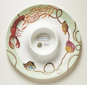 Anthropologie Nathalie Lete By the Sea Chip & Dip Serving Platter Coastal - Picture 1 of 4