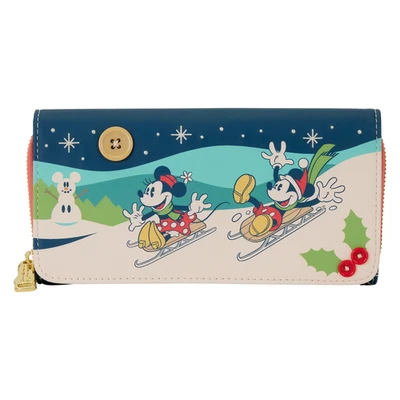 Loungefly Disney Mickey and Minnie Holiday Wristlet Wallet - Image 1 of 4