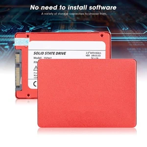 Hsthe Sea 2.5in SSD Red High Speed Metal Hard Drive For Desktop Computer Lapt FY - Afbeelding 1 van 38