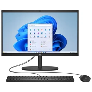 HP 22-dg 21.45" FHD AIO Intel Processor N200 8GB RAM 125GB SSD W11H, Black - Picture 1 of 6