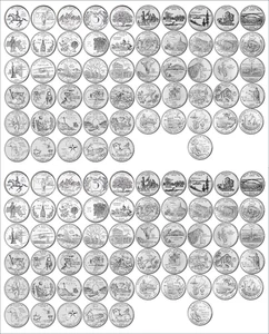 1999 - 2009 Complete 112 State & Territory Quarter P & D Uncirculated Set - Picture 1 of 5