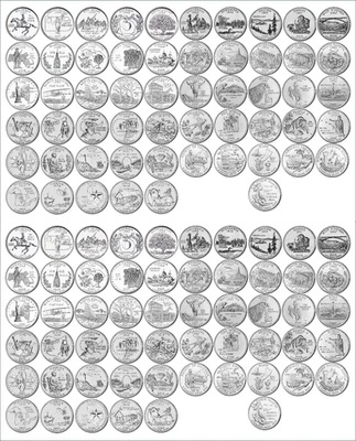 1999 - 2009 Complete 112 State & Territory Quarter P & D Uncirculated Set - Image 1 of 4