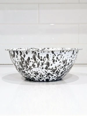 Cuenco para servir esmaltados Crow Canyon Home - 2 cuartos - salpicaduras grises/blancas - ¡Raro hallazgo! Foto 1 de 4