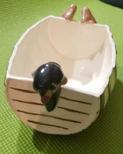 Cuenco Hillbilly Pretzel Twin Winton Vintage con Hillbilly de pelo negro, firmado - Imagen 1 de 4