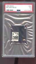 1950 R423 #86 Pee Wee Reese PSA 3 Graded Baseball Card MLB Game Strip Orange Bck
