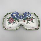 VTG Chinese Hand Paint Enameled Copper Double Sided Eyeglass Dish Good Luck Bat