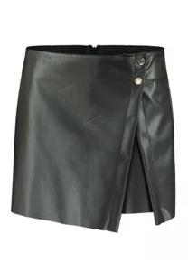 Damen Lederimitat Rock mit intrigrierter Shorts Gr. S-XXL - Bild 1 von 3