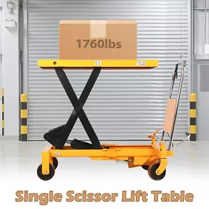 APOLLOLIFT 1760lbs Heavy Duty Single Scissor Lift Table 39.5" Manual Lift Table - Picture 1 of 7