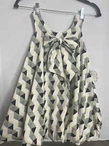 Right Bank Babies Geometric Print Bubble Dress NWT Size 6Y Sleeveless Big Bow - Picture 1 of 7