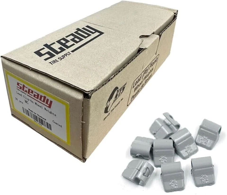 Steady MC-Series Coated 1/4oz 0.25oz Lead Clip on Wheel Weights 25Pcs/Box - Image 1 of 1