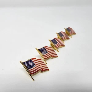 5 United States Flag Enamel and Metal Lapel Pins for USA Patriotism and Politics - Picture 1 of 12