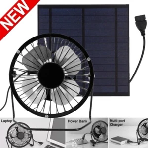 Mini Fan Quiet Cooler USB Powered Portable Table Fan&Solar Panels Small US Stock - Picture 1 of 20