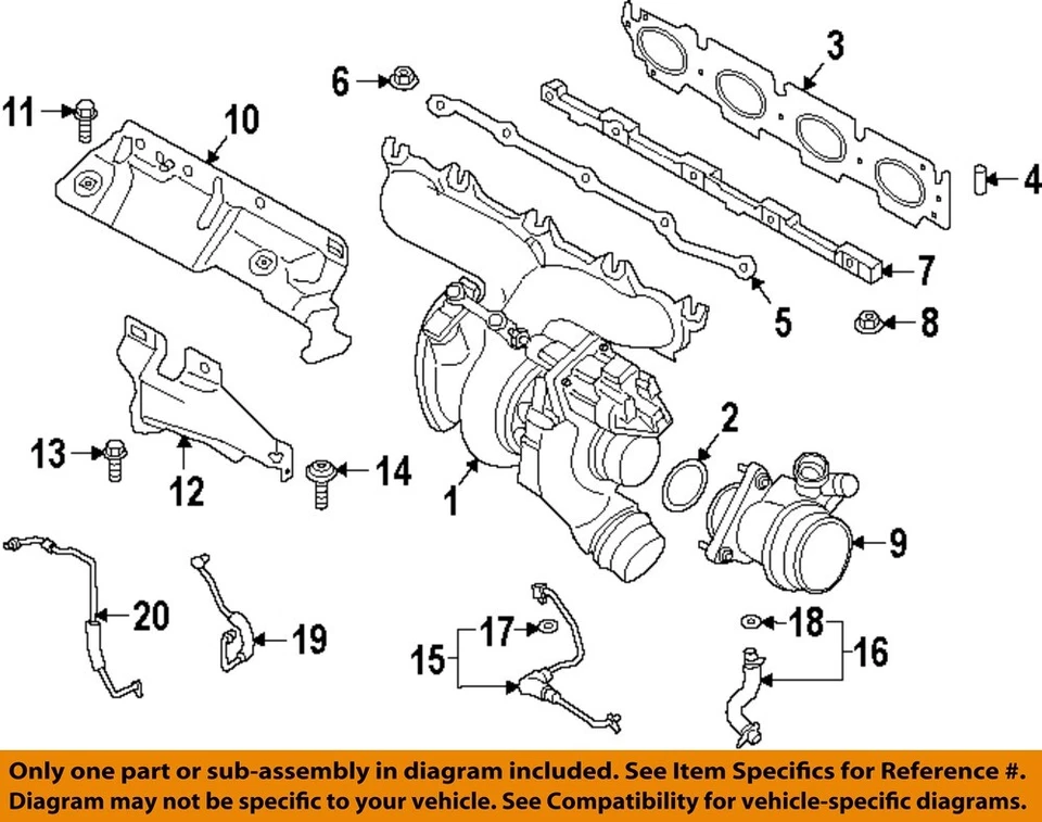 Componentes turbocompresor motor BMW OEM 14-25 535d xDrive tuerca de barra 11628597827 Foto 1 de 1
