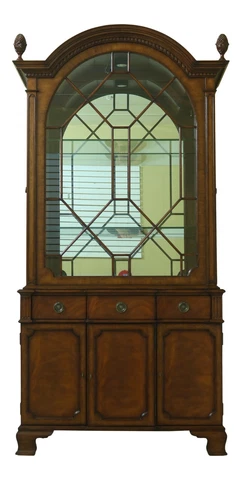 53297EC: Adam Design Mahogany Dome Top China Cabinet 1 of 2 Cover