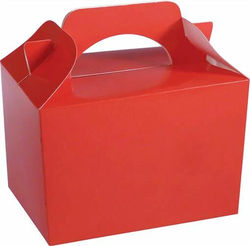 PLAYWRITE GROUP 20 Red Party Boxes - Food Loot Lunch Cardboard Gift Wedding/Kids