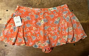 Free People Coral Floral Flutter Chiffon Boho Summer Shorts Women’s Size 8 - Picture 1 of 9