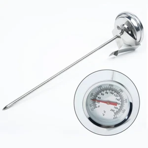 Stainless Steel Back Brat Pizza Grill Oven Bimetal Dial Thermometer 200°C Degree - Picture 1 of 13