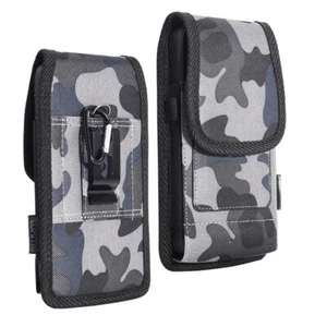 Mobile Phone Covers Case holder Pouch Flip Belt Clip for Smart Phone Grey Camo - Picture 1 of 6