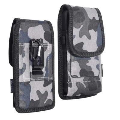 Fundas para teléfono móvil Estuche Soporte Bolsa Clip de cinturón abatible para teléfono inteligente Gris Camuflaje Foto 1 de 4
