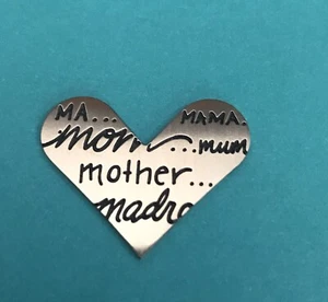 Authentic Origami Owl Large Silver Mother Heart Plate - Picture 1 of 1