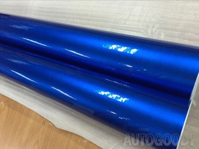 12" x 60" Super Gloss Metallic Blue Vinyl Film Wrap Air Bubble Free 1ft x 5ft - Image 1 of 4
