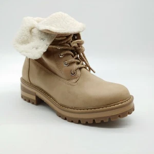 Call it Spring Womans Lace Up Ankle High Snow Boots Beige Fur Lined EUR 37 NEW - Picture 1 of 8