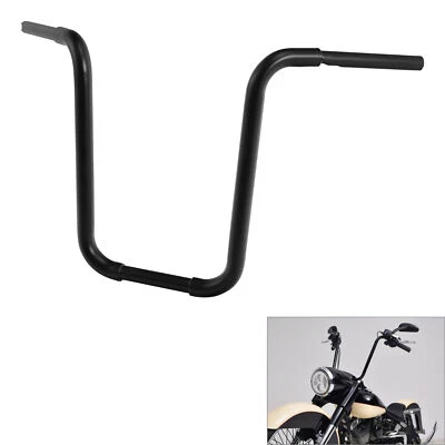 Black 16" Rise 1 1/4" Ape Hanger Handlebar Fit For Harley Softail Sportster XL - Image 1 of 4