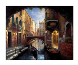 Home Art Wall decor Venice Italy Scenery Oil Painting Picture Printed On Canvas - Picture 1 of 8