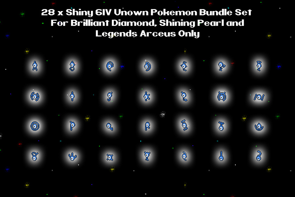 All 28 Unown Forms Alpha Shiny Max Effort Level Stats - Pokemon