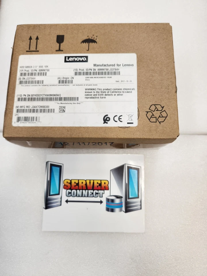 00MM700 -- LENOVO 600GB 10K SAS 2.5" HARD DRIVE -- 00MM702 - Image 1 of 1