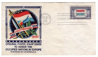 #918 Albania WWII Overrun Nations Series 1943 FDC - Staehle - Image 1 of 2