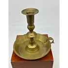 Vintage Brass Finger Loop Candlestick Holder with Saucer Made in India