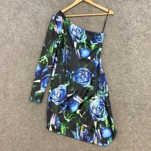 Wayne Cooper Dress Womens 10 Multicolour Floral One Sleeve Party Cocktail 1022 - Picture 1 of 11