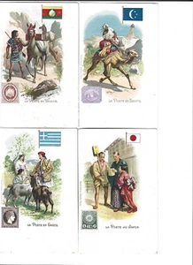 Lot de 11 Chromos Kunzli Freres Editeurs, Paris  La poste dans le monde. - Zdjęcie 1 z 3