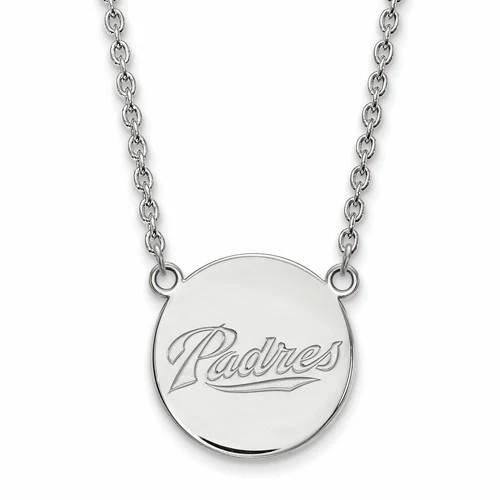 SS MLB San Diego Padres Large Disc Pendant 18 in Necklace - Image 1 of 1