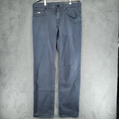 Pantalones de mezclilla Hugo Boss azules para hombre W32 x L32 020 calce ajustado etiqueta verde Foto 1 de 4