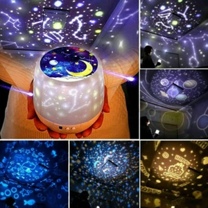 Rotation LED Night Light Ceiling Projector Kids Star Sky Moon Baby Bedroom Gift - Picture 1 of 10