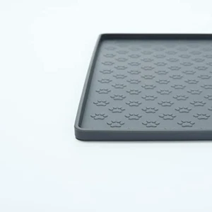 Silicone Dog Cat Food Mat, Waterproof Slip Resistant Raised Edge Pet Feeding Mat - Picture 1 of 6