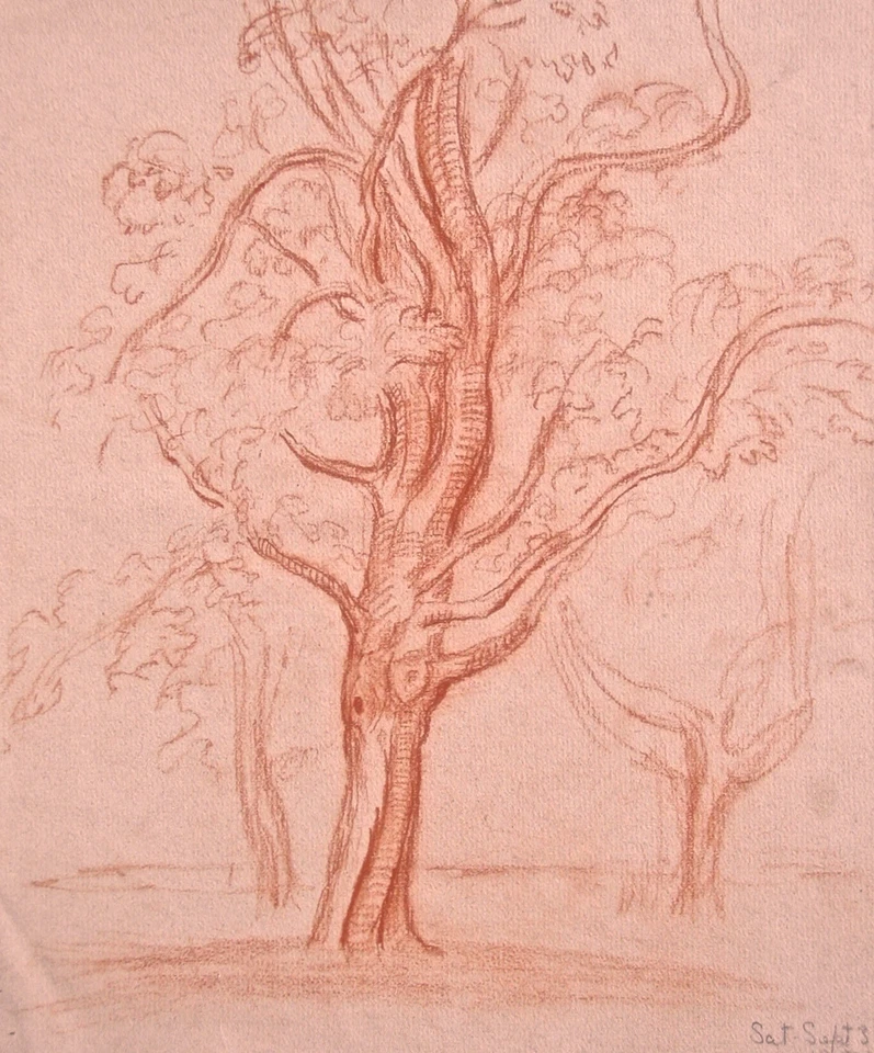 Дороти Итон рисунок (XLV) деревья в пейзаже - Изображение 1 из 1