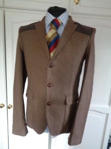TOPMAN BRAUNE PURE OTTON JACKE/BLAZER MIT ELLENBOGENPATCH GR. UK 40 NEU - Bild 1 von 14