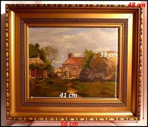 "Ferme dans la Campagne Bretonne" Paysage de Bretagne Huile sur toile 1925 - Picture 1 of 10