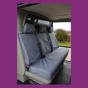 Rear Back Tailored Waterproof Grey Seat Covers FOR Renault Trafic Crew 2001-14 - Picture 1 of 2