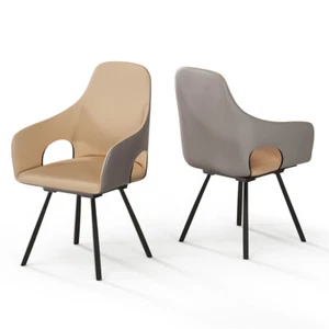 drehbar Esszimmerstuhl 2er Set Leder Küchenstuhl Essstuhl Polsterstuhl Armlehne - Bild 1 von 11