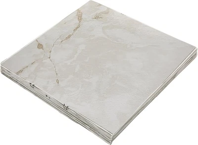 Home Furnishings FTVMA40220 Nexus 12-Inch Vinyl Tile, Marble White with Grey ... - Image 1 of 4