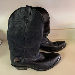 De Colección Harley Davidson Cuero Negro Vaquero Western Biker Bota Talla 9M Usada - Imagen 1 de 13