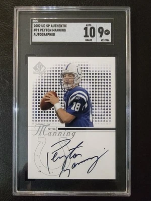 Peyton Manning 2002 SP Authentic Autographs Colts SGC 9/10 Auto #91 MINT HOF - Image 1 of 4
