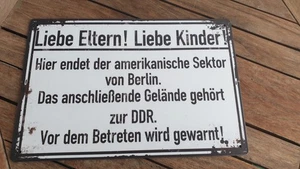 Blechschild West-Berlin Zonengrenze DDR neu vintage style  - Bild 1 von 8