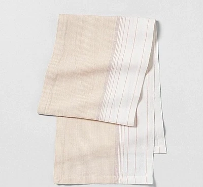 Hearth & Hand Magnolia Table Runner Ombre 粉色灰尘条纹 14x72 亚麻棉 — 第 1/2 张图片